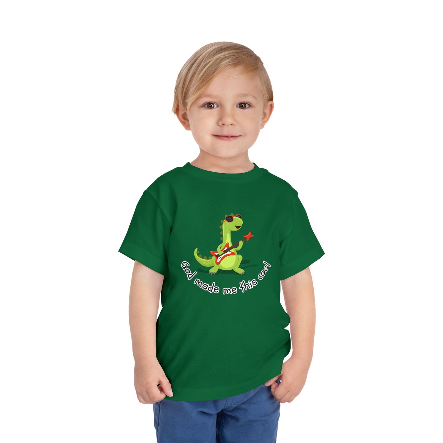 Toddler Boy's "God Made Me This Cool" Short Sleeve Tee