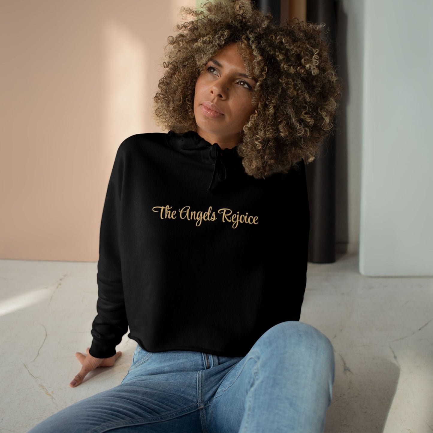 Women's "Angelic Rejoice" Winged Crop Hoodie