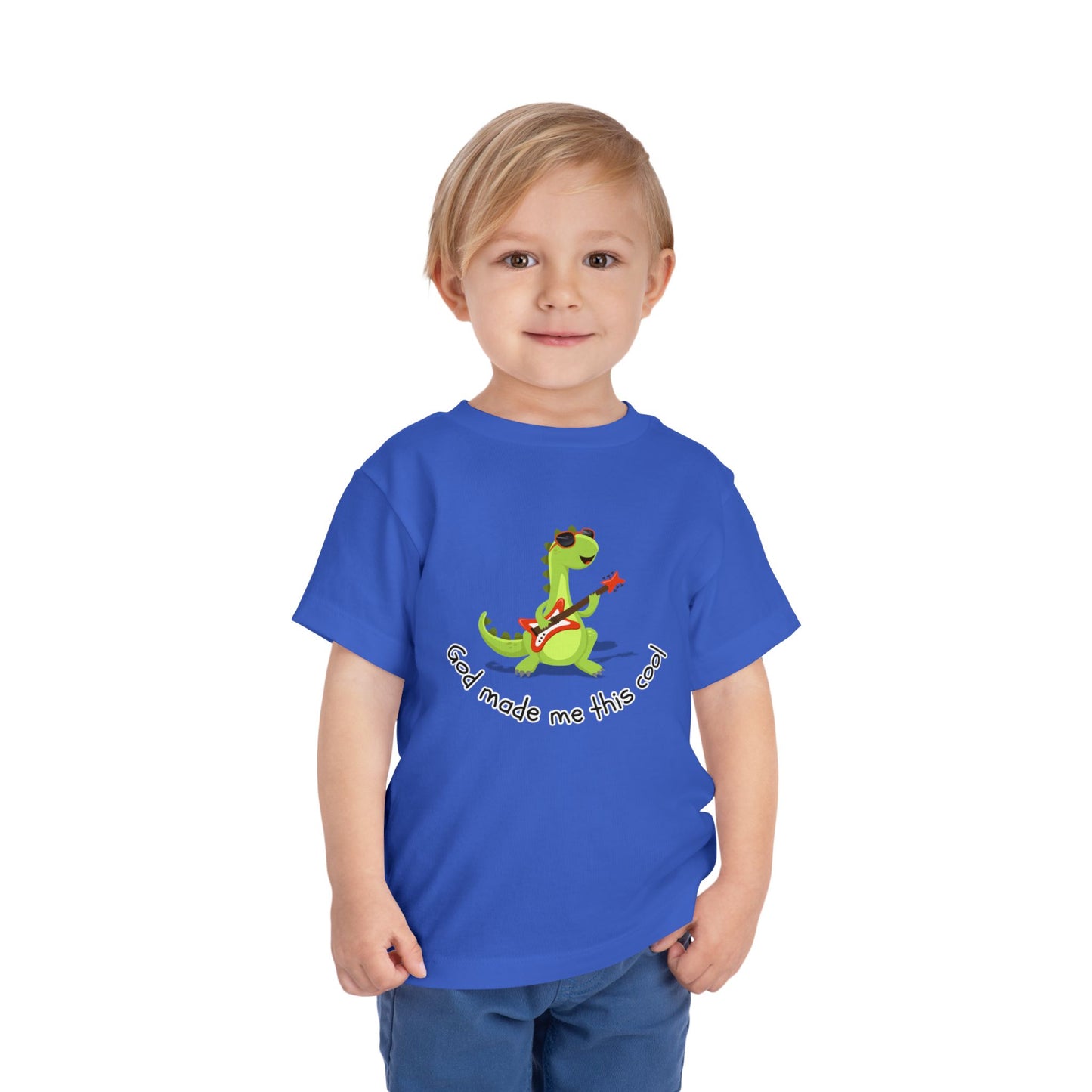 Toddler Boy's "God Made Me This Cool" Short Sleeve Tee