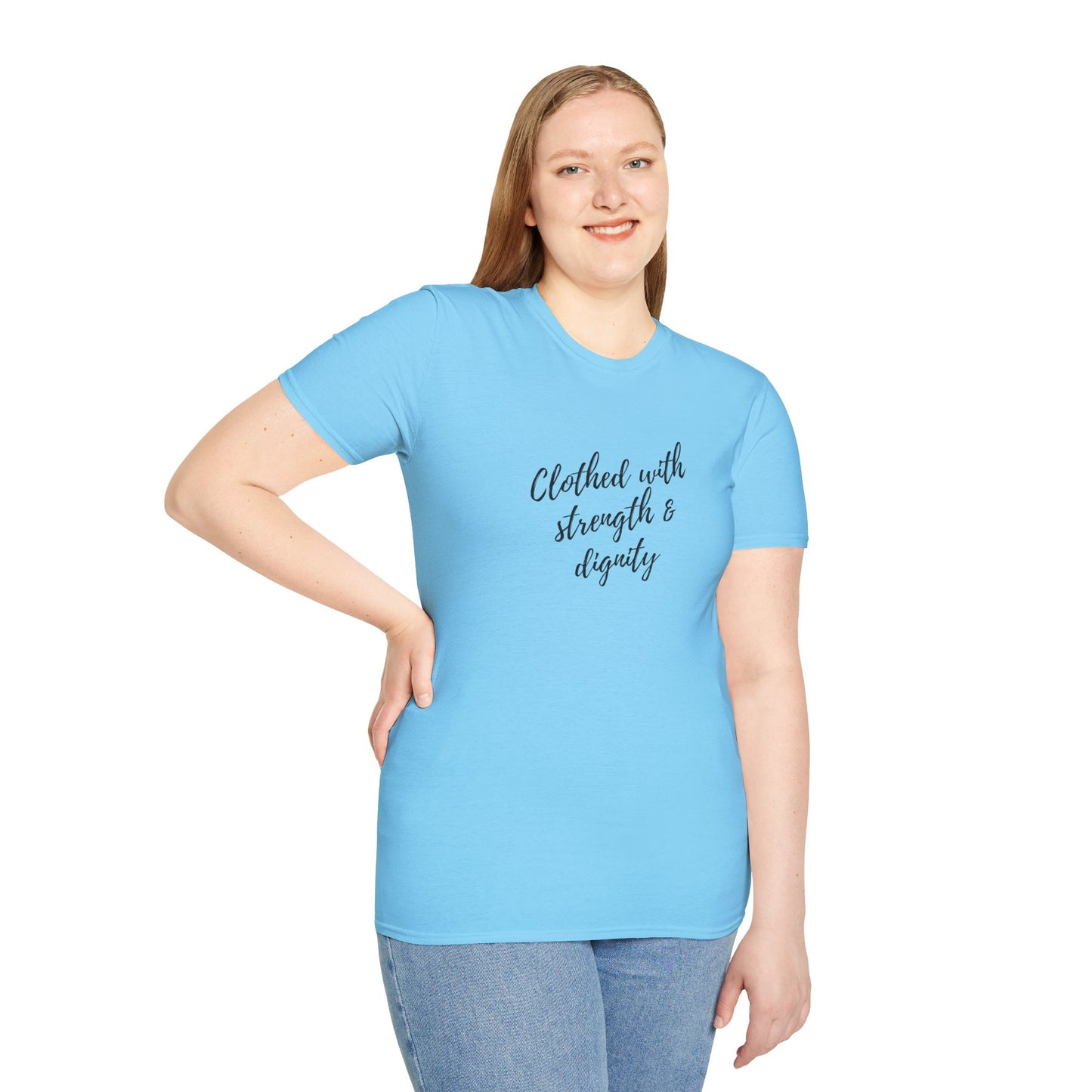 Women's "Clothed with Strength & Dignity" Softstyle T-Shirt