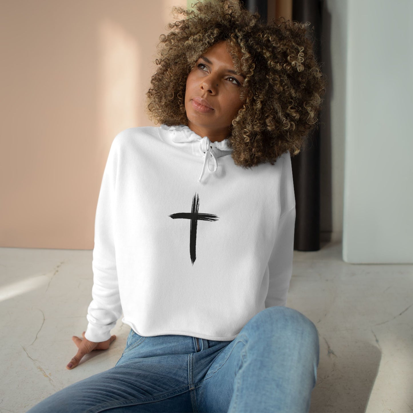 Women's "Faith Over Fear" Crop Hoodie