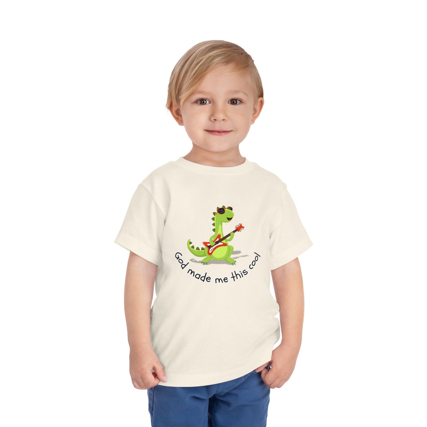 Toddler Boy's "God Made Me This Cool" Short Sleeve Tee