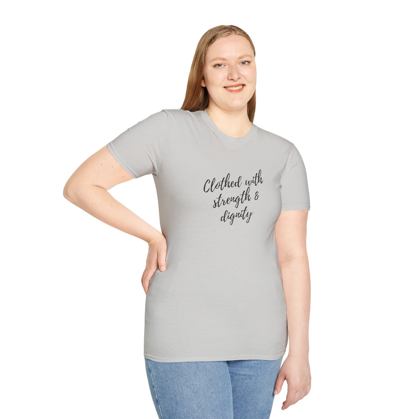 Women's "Clothed with Strength & Dignity" Softstyle T-Shirt