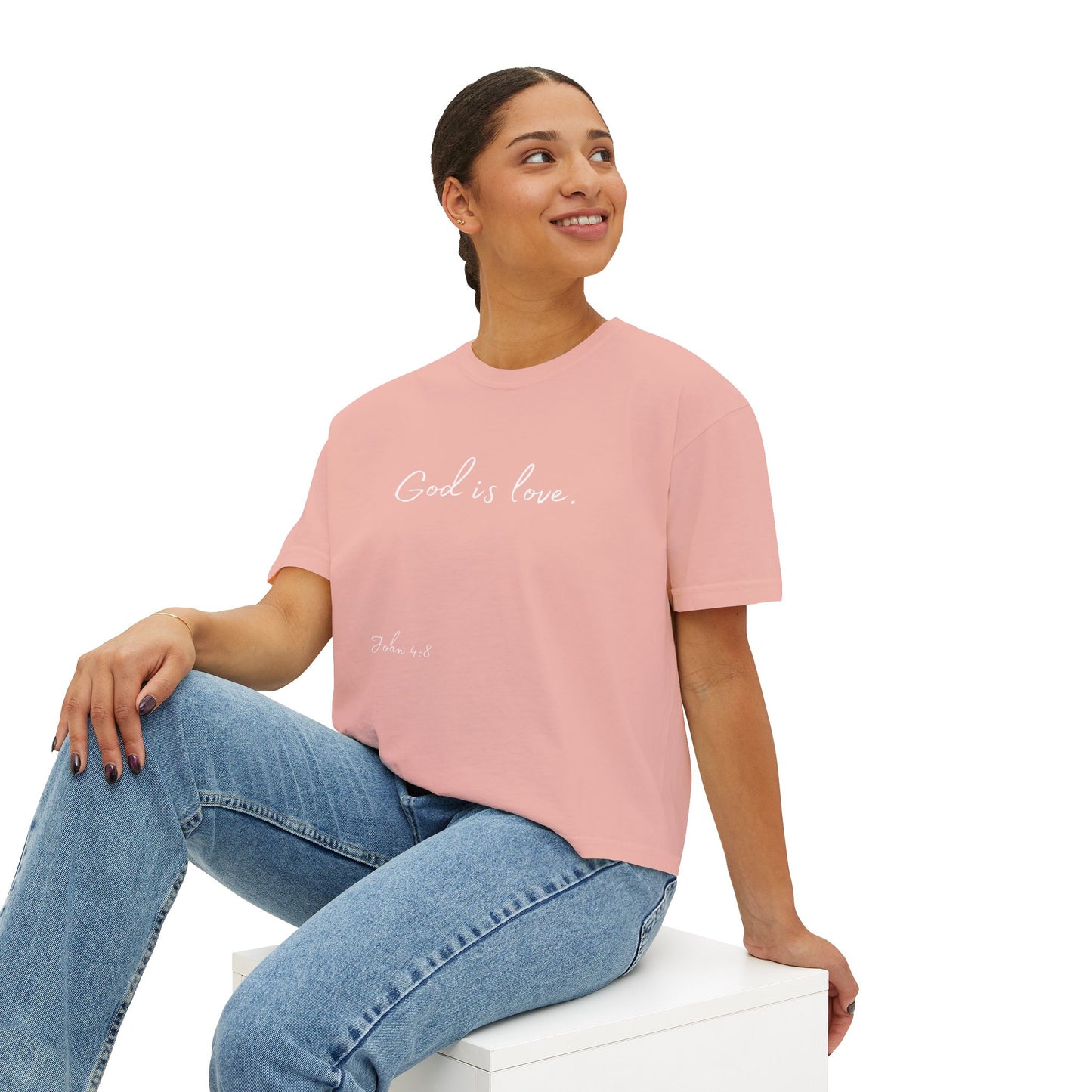 Women's Boxy "God is Love" Tee (John 4:8)