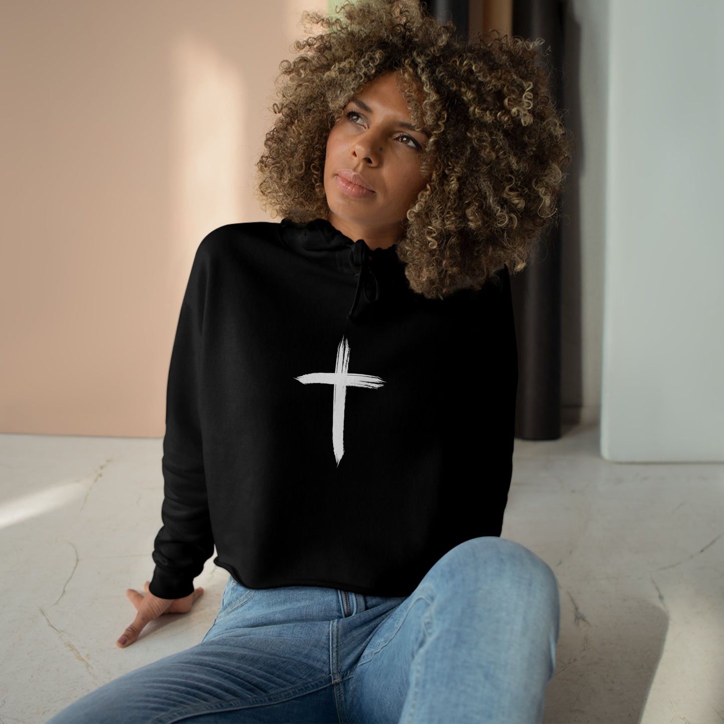 Women's "Faith Over Fear" Crop Hoodie