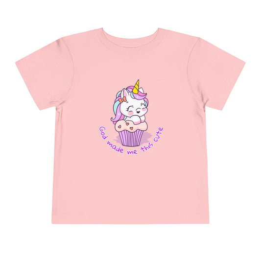 Girl's "God Made Me This Cute" Toddler Tee