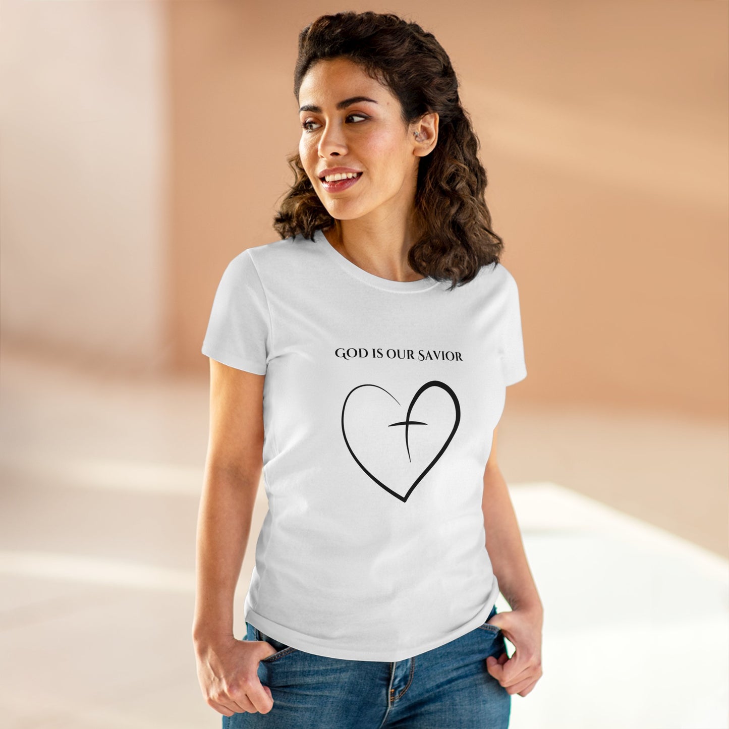 Women's Cotton "God is Our Savior" Tee