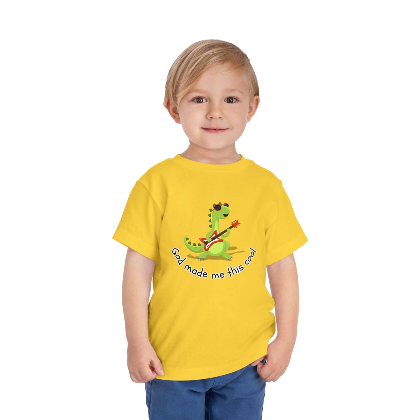 Toddler Boy's "God Made Me This Cool" Short Sleeve Tee