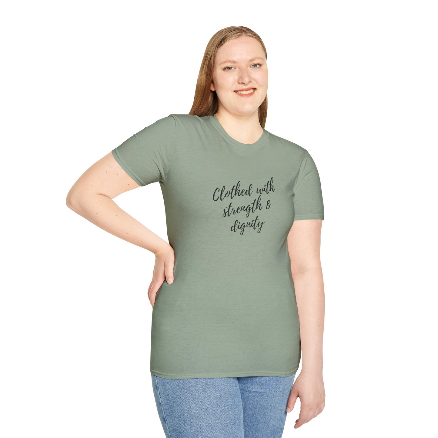 Women's "Clothed with Strength & Dignity" Softstyle T-Shirt