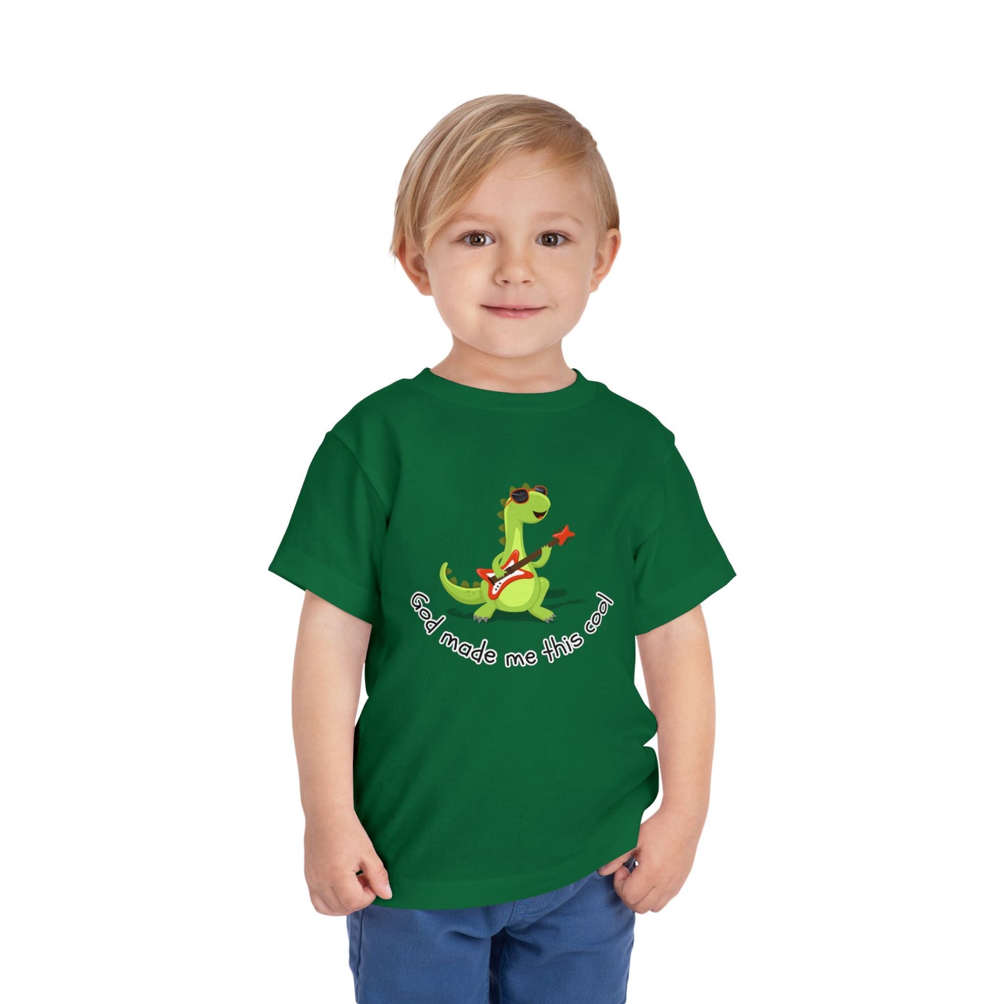 Toddler Boy's "God Made Me This Cool" Short Sleeve Tee