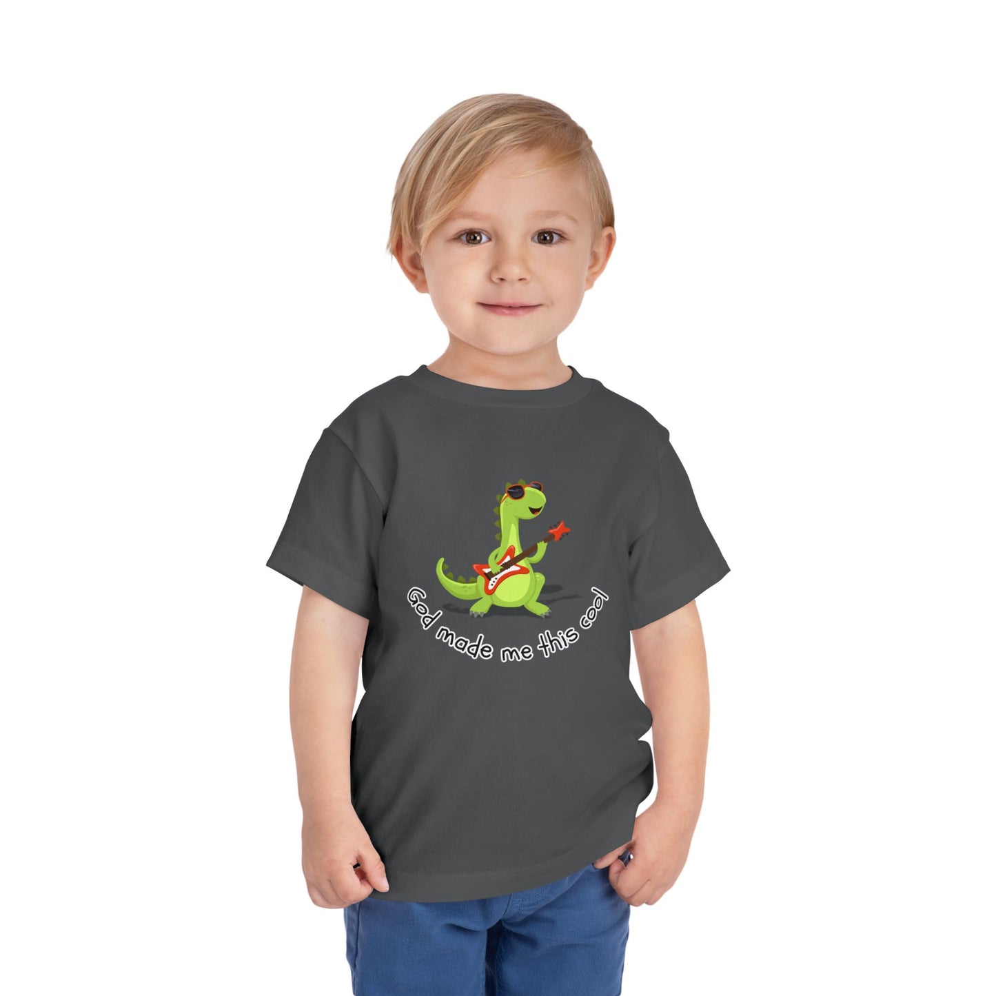 Toddler Boy's "God Made Me This Cool" Short Sleeve Tee