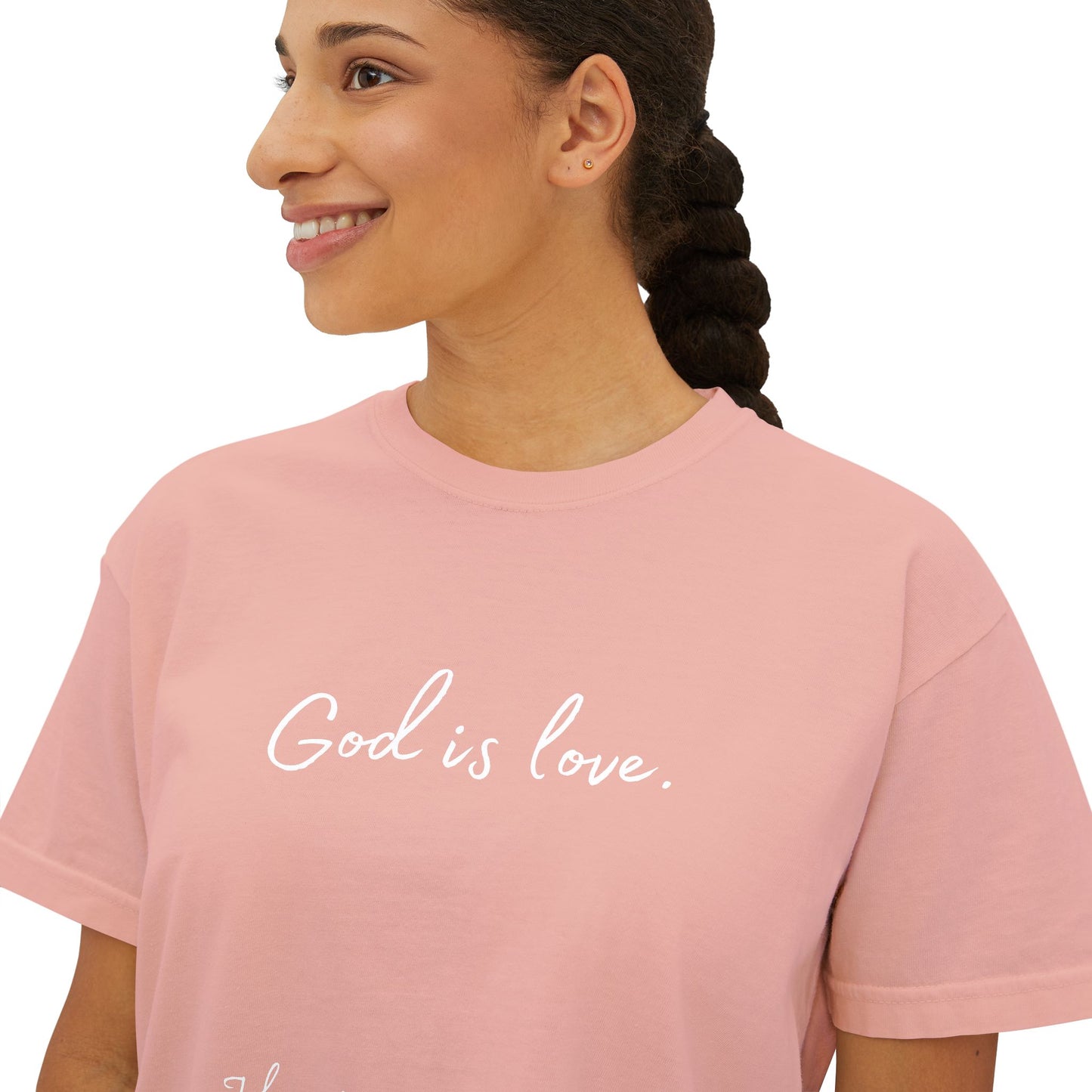 Women's Boxy "God is Love" Tee (John 4:8)