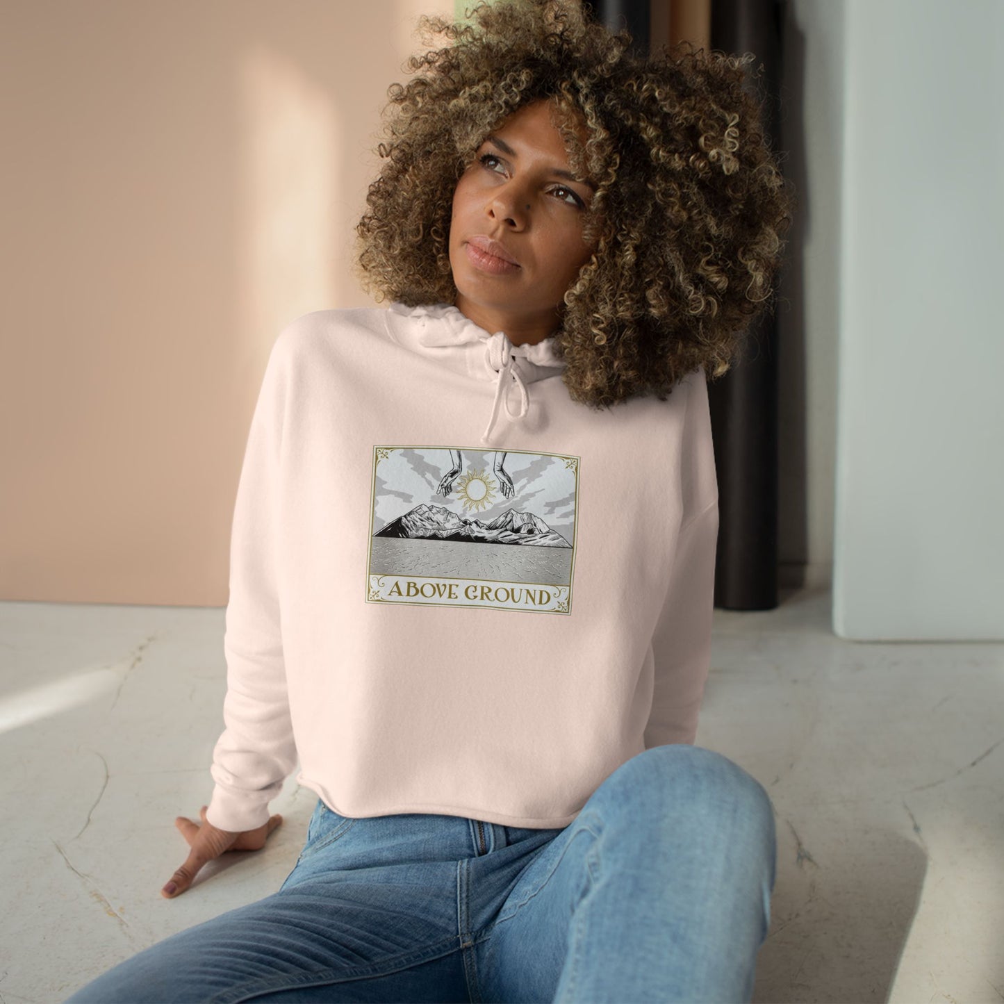 Women's Above Ground "Move Mountains" Crop Hoodie