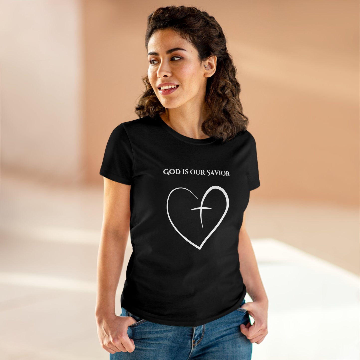 Women's Cotton "God is Our Savior" Tee