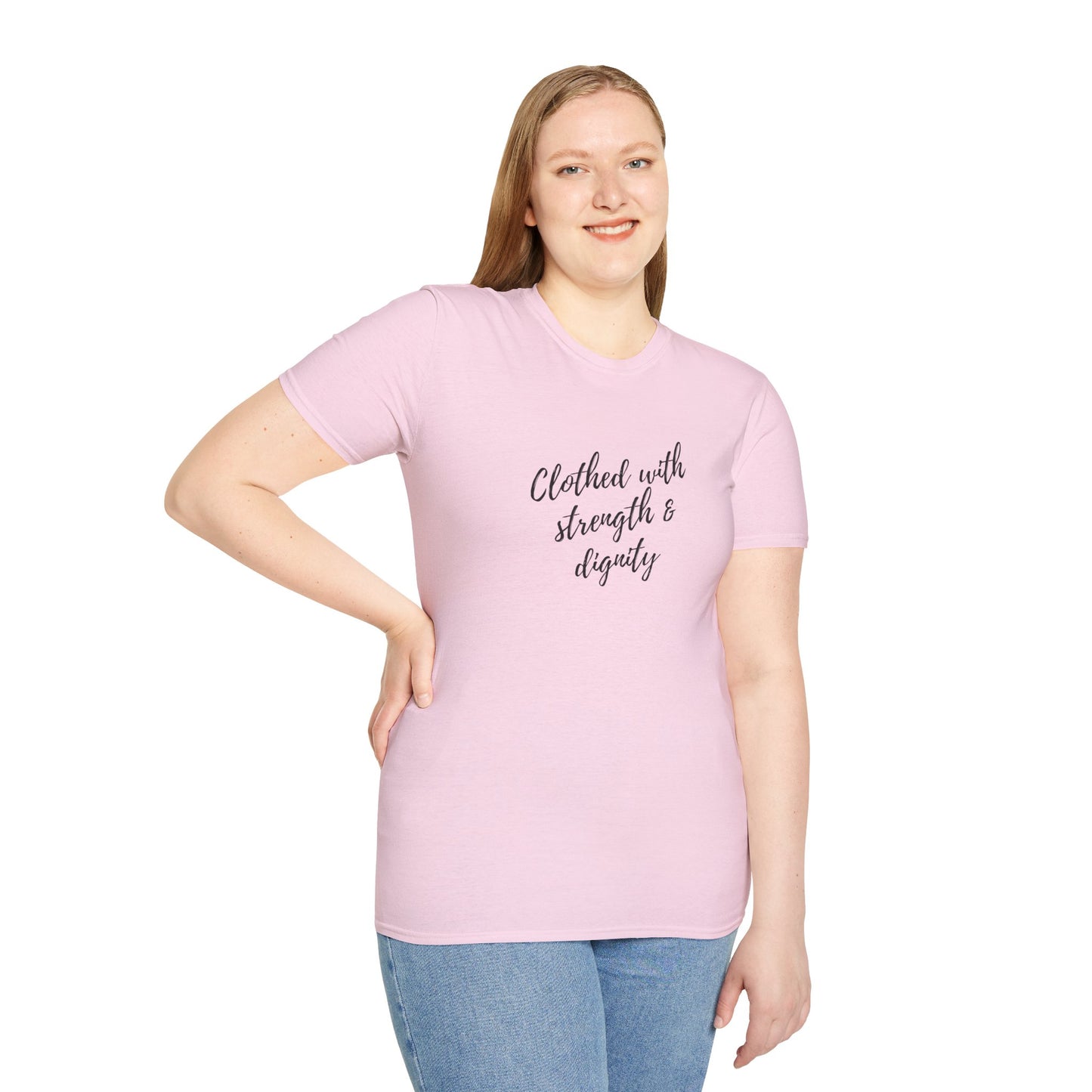 Women's "Clothed with Strength & Dignity" Softstyle T-Shirt