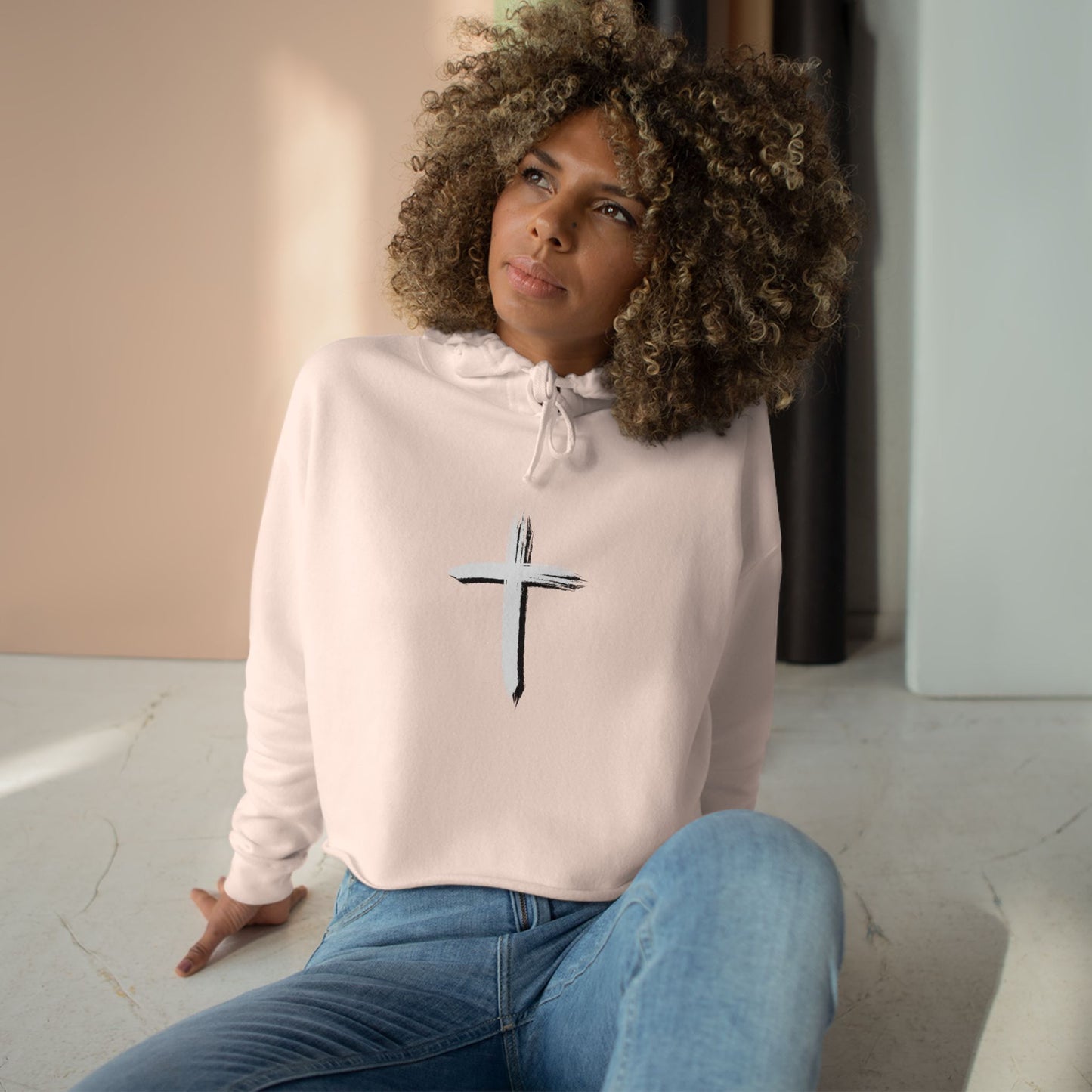 Women's "Faith Over Fear" Crop Hoodie