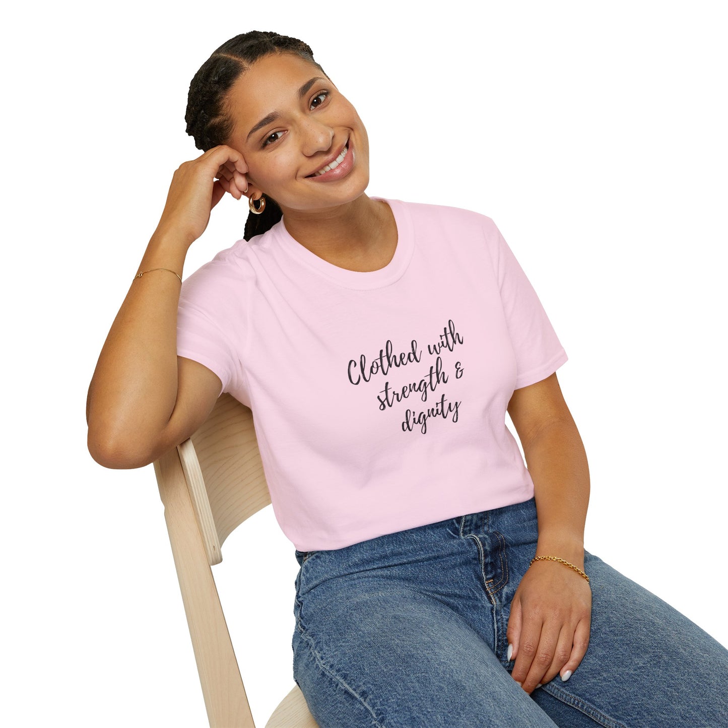 Women's "Clothed with Strength & Dignity" Softstyle T-Shirt